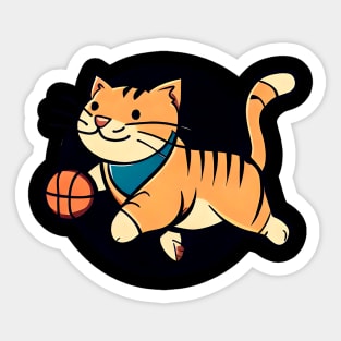 Cat Basketball Sticker